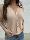 Taupe Button Down Sweater
