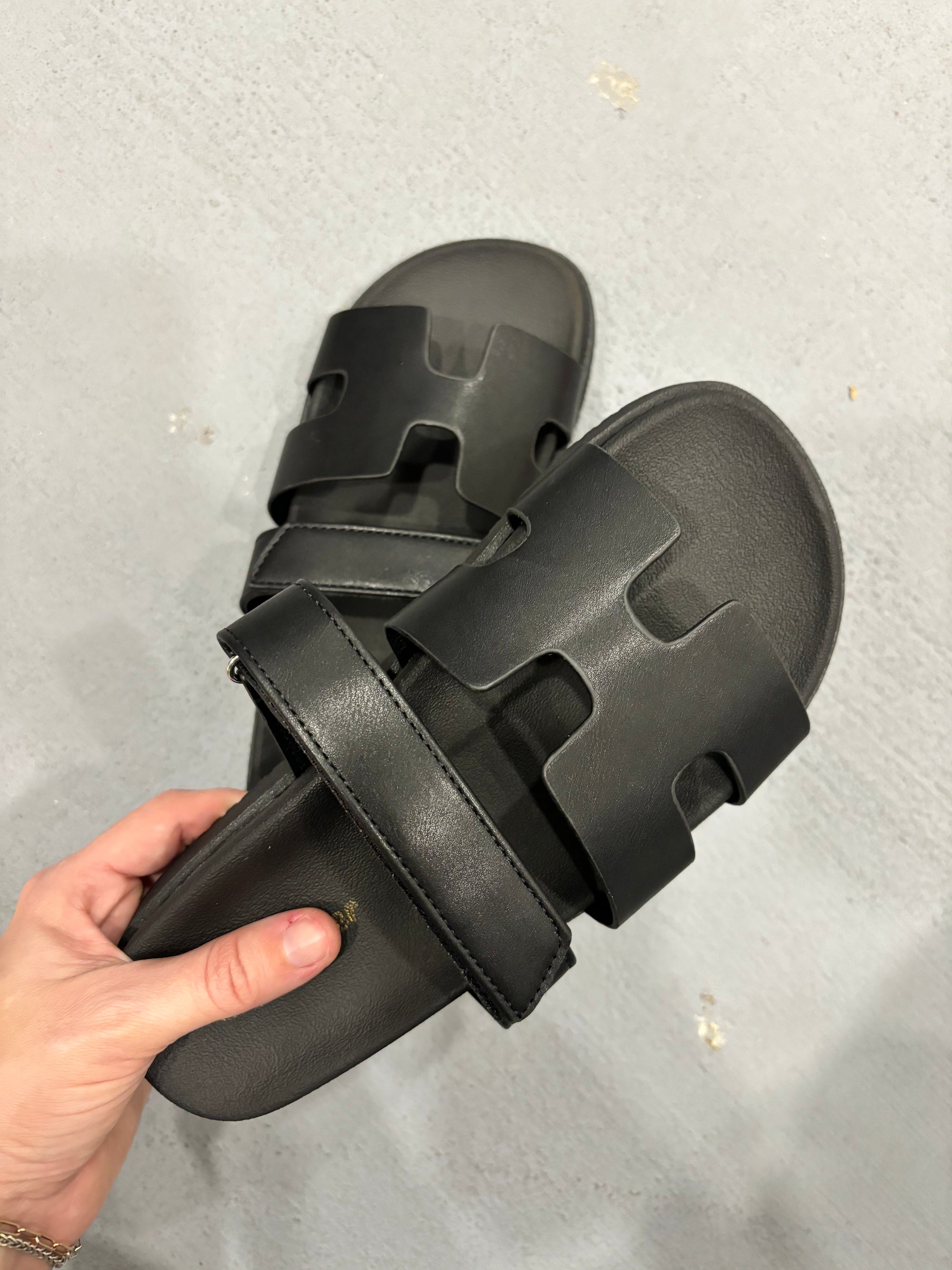 Black Velcro Sandal