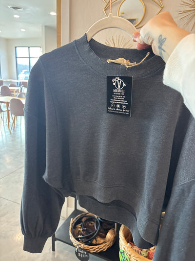 Cropped Charcoal Sweatshirt