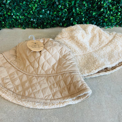 Reversible Quilted Sherpa Bucket Hat