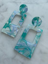Aqua Swirl Acrylic Earrings